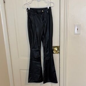 Forever 21 Black Faux Leather Flare Pants